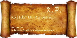 Kolláth Piroska névjegykártya